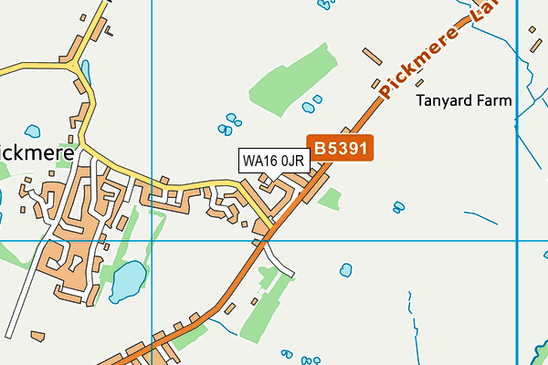 WA16 0JR map - OS VectorMap District (Ordnance Survey) WA16 0JR map - OS VectorMap District (Ordnance Survey)