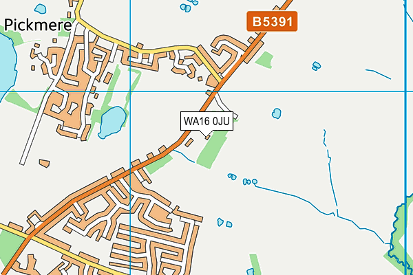 WA16 0JU map - OS VectorMap District (Ordnance Survey) WA16 0JU map - OS VectorMap District (Ordnance Survey)