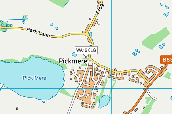WA16 0LG map - OS VectorMap District (Ordnance Survey) WA16 0LG map - OS VectorMap District (Ordnance Survey)