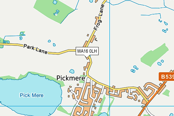 WA16 0LH map - OS VectorMap District (Ordnance Survey) WA16 0LH map - OS VectorMap District (Ordnance Survey)