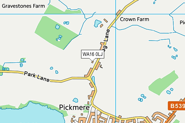 WA16 0LJ map - OS VectorMap District (Ordnance Survey) WA16 0LJ map - OS VectorMap District (Ordnance Survey)