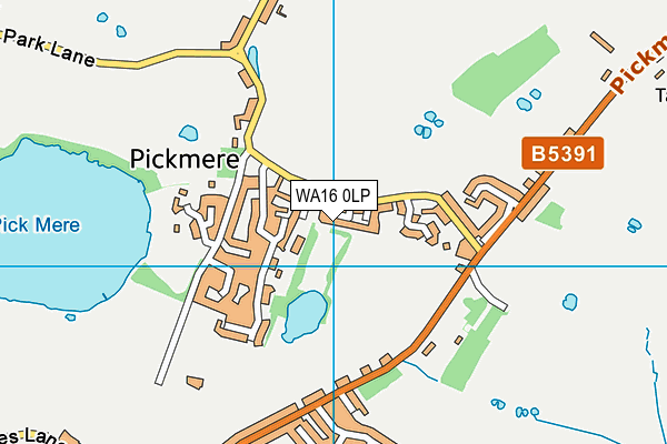 WA16 0LP map - OS VectorMap District (Ordnance Survey) WA16 0LP map - OS VectorMap District (Ordnance Survey)
