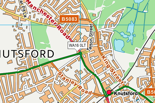 WA16 0LT map - OS VectorMap District (Ordnance Survey) WA16 0LT map - OS VectorMap District (Ordnance Survey)