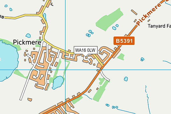 WA16 0LW map - OS VectorMap District (Ordnance Survey) WA16 0LW map - OS VectorMap District (Ordnance Survey)