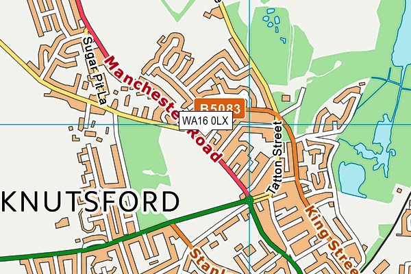 WA16 0LX map - OS VectorMap District (Ordnance Survey) WA16 0LX map - OS VectorMap District (Ordnance Survey)