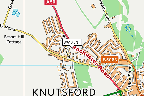 WA16 0NT map - OS VectorMap District (Ordnance Survey) WA16 0NT map - OS VectorMap District (Ordnance Survey)