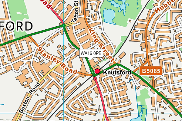 WA16 0PE map - OS VectorMap District (Ordnance Survey) WA16 0PE map - OS VectorMap District (Ordnance Survey)