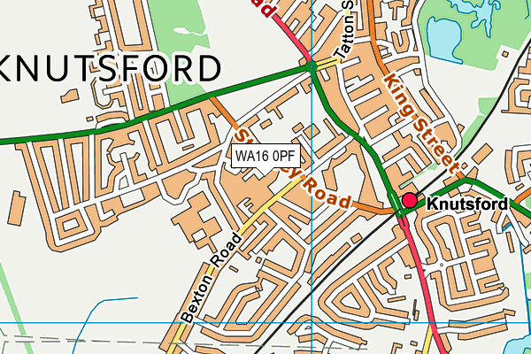 WA16 0PF map - OS VectorMap District (Ordnance Survey) WA16 0PF map - OS VectorMap District (Ordnance Survey)