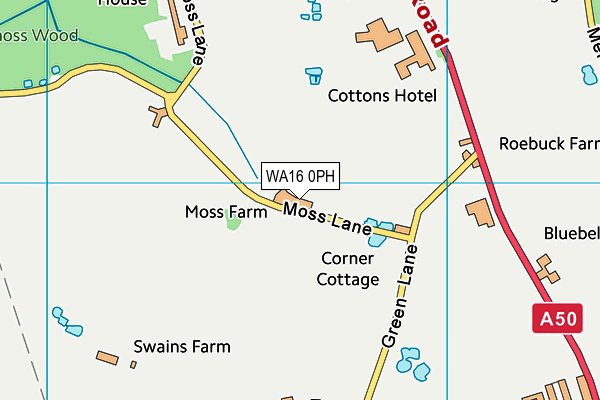 WA16 0PH map - OS VectorMap District (Ordnance Survey) WA16 0PH map - OS VectorMap District (Ordnance Survey)