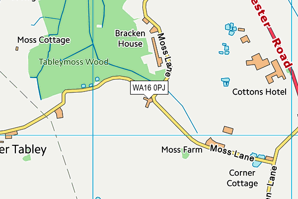 WA16 0PJ map - OS VectorMap District (Ordnance Survey) WA16 0PJ map - OS VectorMap District (Ordnance Survey)