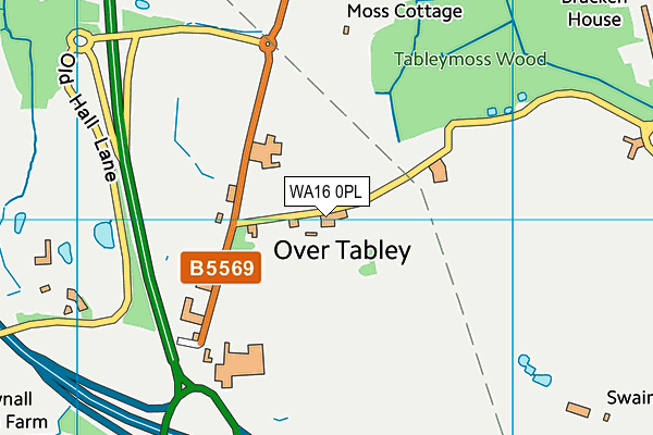 WA16 0PL map - OS VectorMap District (Ordnance Survey) WA16 0PL map - OS VectorMap District (Ordnance Survey)