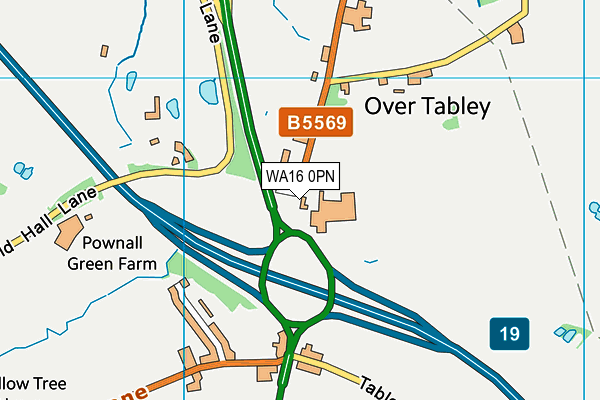 WA16 0PN map - OS VectorMap District (Ordnance Survey) WA16 0PN map - OS VectorMap District (Ordnance Survey)