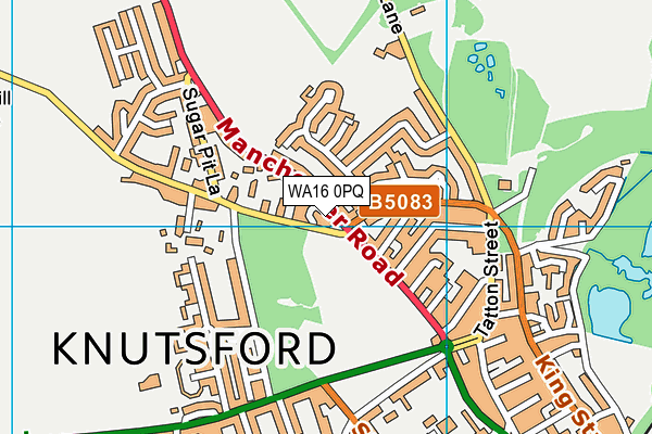 WA16 0PQ map - OS VectorMap District (Ordnance Survey) WA16 0PQ map - OS VectorMap District (Ordnance Survey)
