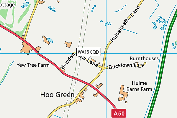 WA16 0QD map - OS VectorMap District (Ordnance Survey) WA16 0QD map - OS VectorMap District (Ordnance Survey)