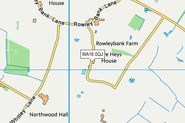 WA16 0QJ map - OS VectorMap District (Ordnance Survey) WA16 0QJ map - OS VectorMap District (Ordnance Survey)