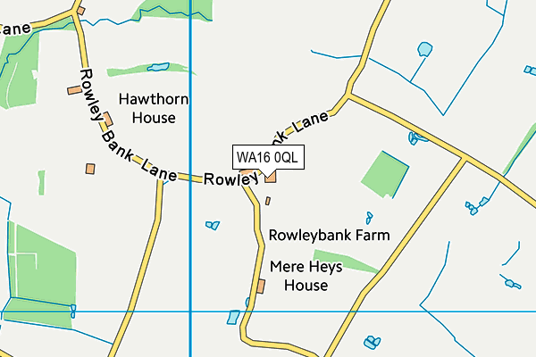 WA16 0QL map - OS VectorMap District (Ordnance Survey)