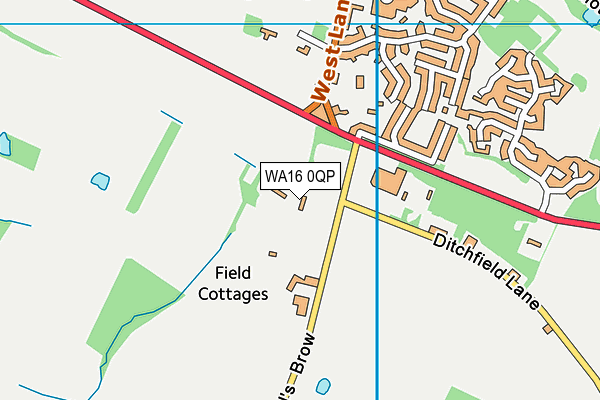 WA16 0QP map - OS VectorMap District (Ordnance Survey) WA16 0QP map - OS VectorMap District (Ordnance Survey)