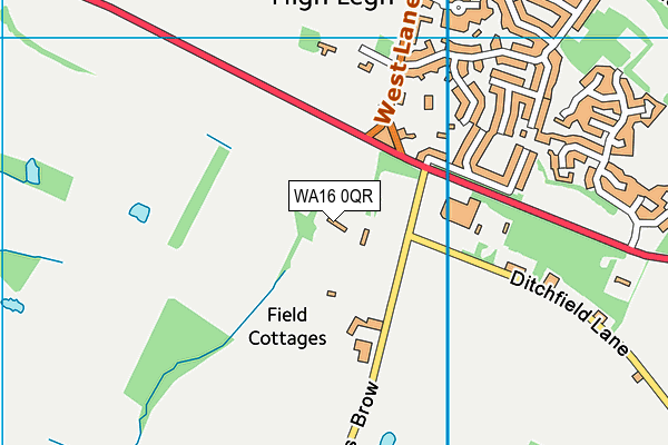 WA16 0QR map - OS VectorMap District (Ordnance Survey) WA16 0QR map - OS VectorMap District (Ordnance Survey)