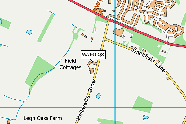 WA16 0QS map - OS VectorMap District (Ordnance Survey)