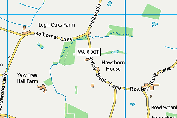 WA16 0QT map - OS VectorMap District (Ordnance Survey) WA16 0QT map - OS VectorMap District (Ordnance Survey)