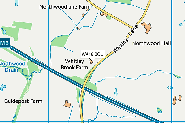WA16 0QU map - OS VectorMap District (Ordnance Survey) WA16 0QU map - OS VectorMap District (Ordnance Survey)