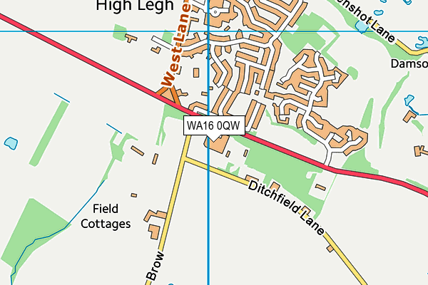 WA16 0QW map - OS VectorMap District (Ordnance Survey) WA16 0QW map - OS VectorMap District (Ordnance Survey)