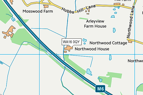 WA16 0QY map - OS VectorMap District (Ordnance Survey) WA16 0QY map - OS VectorMap District (Ordnance Survey)