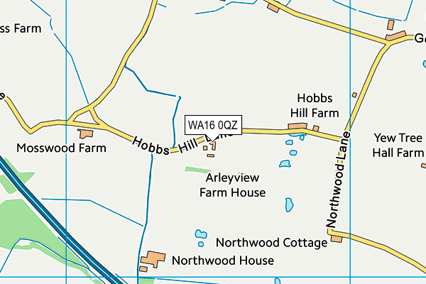 WA16 0QZ map - OS VectorMap District (Ordnance Survey) WA16 0QZ map - OS VectorMap District (Ordnance Survey)