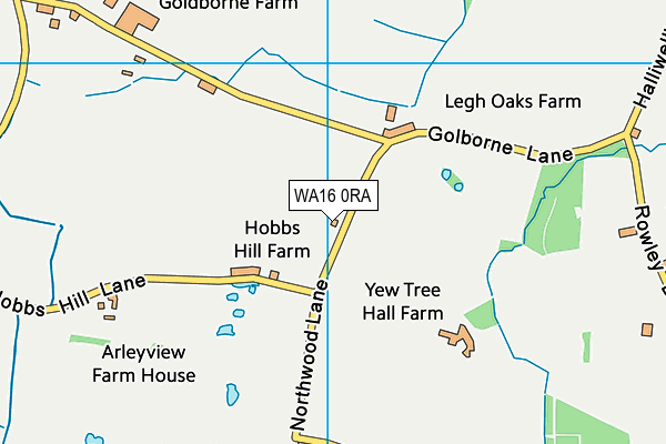 WA16 0RA map - OS VectorMap District (Ordnance Survey) WA16 0RA map - OS VectorMap District (Ordnance Survey)