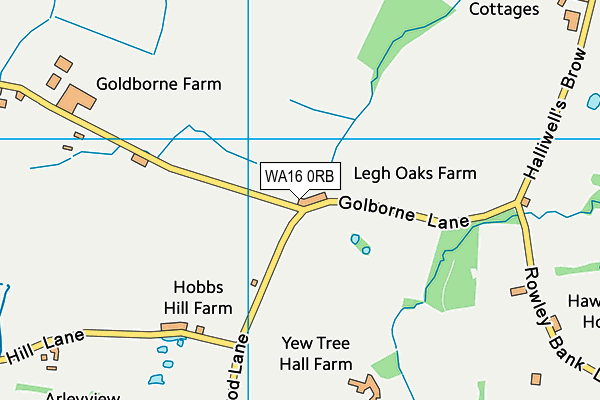 WA16 0RB map - OS VectorMap District (Ordnance Survey) WA16 0RB map - OS VectorMap District (Ordnance Survey)