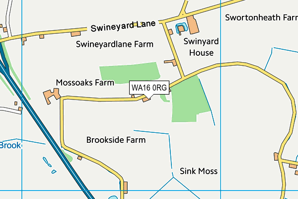 WA16 0RG map - OS VectorMap District (Ordnance Survey) WA16 0RG map - OS VectorMap District (Ordnance Survey)