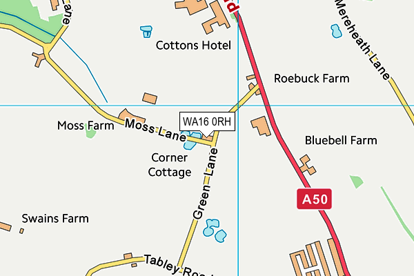WA16 0RH map - OS VectorMap District (Ordnance Survey) WA16 0RH map - OS VectorMap District (Ordnance Survey)