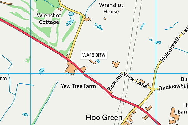 WA16 0RW map - OS VectorMap District (Ordnance Survey) WA16 0RW map - OS VectorMap District (Ordnance Survey)