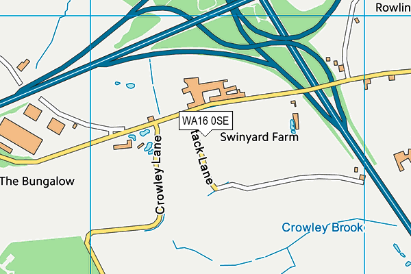 WA16 0SE map - OS VectorMap District (Ordnance Survey)
