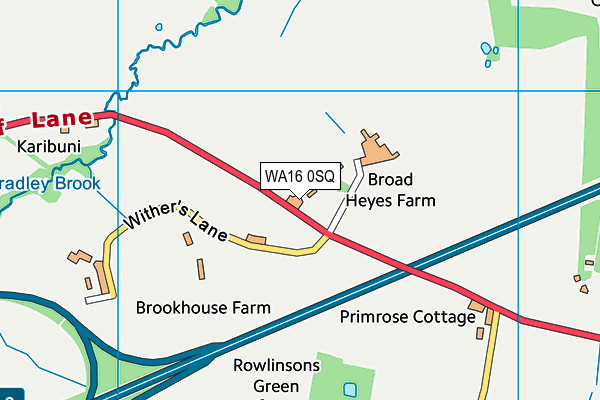 WA16 0SQ map - OS VectorMap District (Ordnance Survey) WA16 0SQ map - OS VectorMap District (Ordnance Survey)