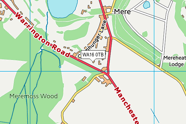 WA16 0TB map - OS VectorMap District (Ordnance Survey) WA16 0TB map - OS VectorMap District (Ordnance Survey)