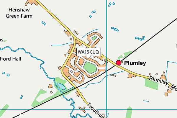 WA16 0UQ map - OS VectorMap District (Ordnance Survey)