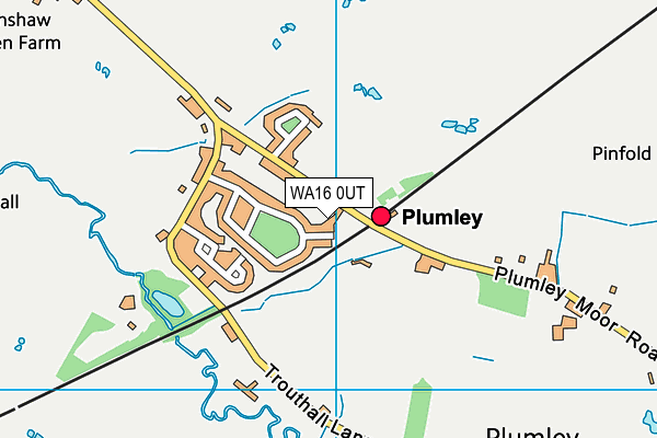 WA16 0UT map - OS VectorMap District (Ordnance Survey) WA16 0UT map - OS VectorMap District (Ordnance Survey)