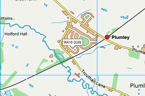 WA16 0UW map - OS VectorMap District (Ordnance Survey)