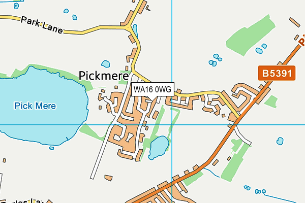 WA16 0WG map - OS VectorMap District (Ordnance Survey) WA16 0WG map - OS VectorMap District (Ordnance Survey)