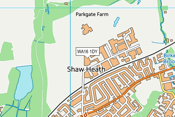 WA16 1DY map - OS VectorMap District (Ordnance Survey) WA16 1DY map - OS VectorMap District (Ordnance Survey)