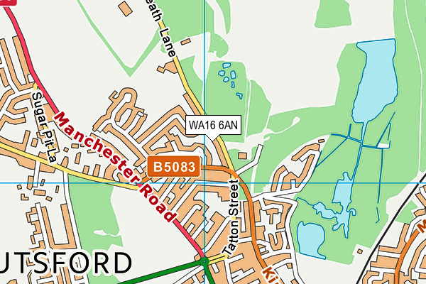 WA16 6AN map - OS VectorMap District (Ordnance Survey) WA16 6AN map - OS VectorMap District (Ordnance Survey)