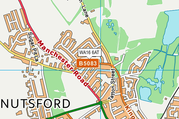 WA16 6AT map - OS VectorMap District (Ordnance Survey) WA16 6AT map - OS VectorMap District (Ordnance Survey)