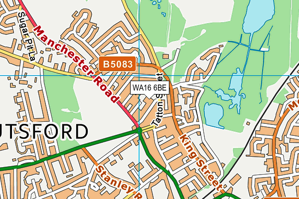 WA16 6BE map - OS VectorMap District (Ordnance Survey) WA16 6BE map - OS VectorMap District (Ordnance Survey)