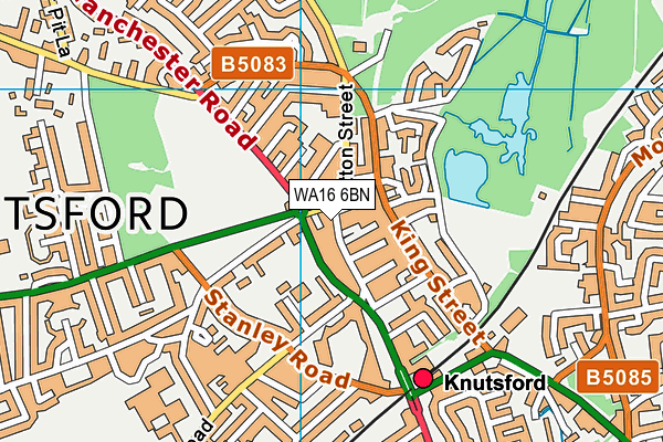 WA16 6BN map - OS VectorMap District (Ordnance Survey) WA16 6BN map - OS VectorMap District (Ordnance Survey)
