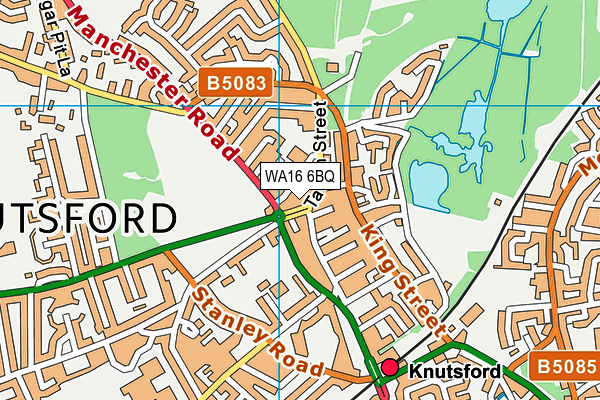 WA16 6BQ map - OS VectorMap District (Ordnance Survey) WA16 6BQ map - OS VectorMap District (Ordnance Survey)