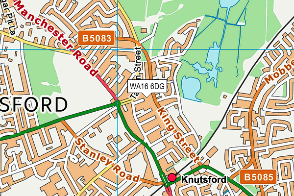 WA16 6DG map - OS VectorMap District (Ordnance Survey) WA16 6DG map - OS VectorMap District (Ordnance Survey)