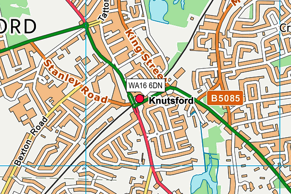 WA16 6DN map - OS VectorMap District (Ordnance Survey) WA16 6DN map - OS VectorMap District (Ordnance Survey)