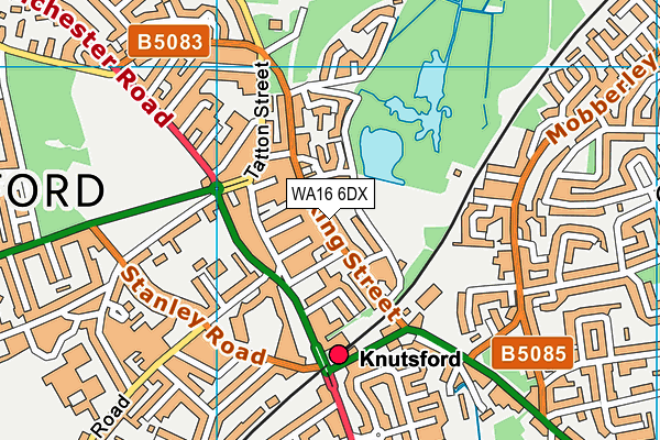 WA16 6DX map - OS VectorMap District (Ordnance Survey) WA16 6DX map - OS VectorMap District (Ordnance Survey)