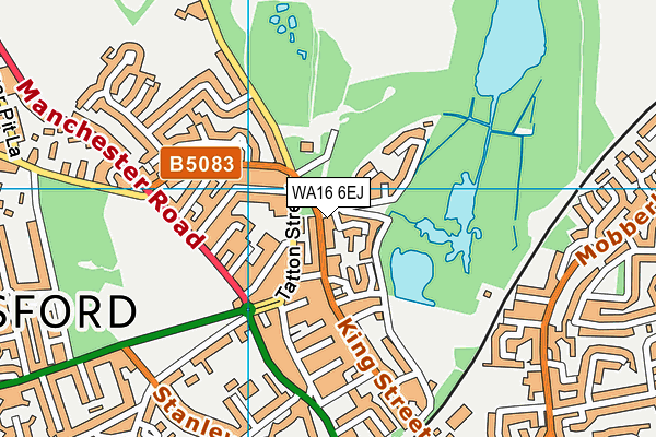 WA16 6EJ map - OS VectorMap District (Ordnance Survey) WA16 6EJ map - OS VectorMap District (Ordnance Survey)